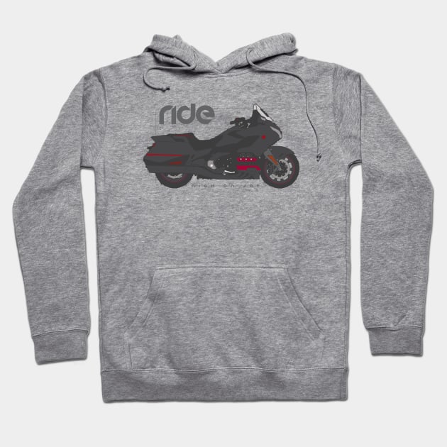 Ride gold wing black Hoodie by NighOnJoy